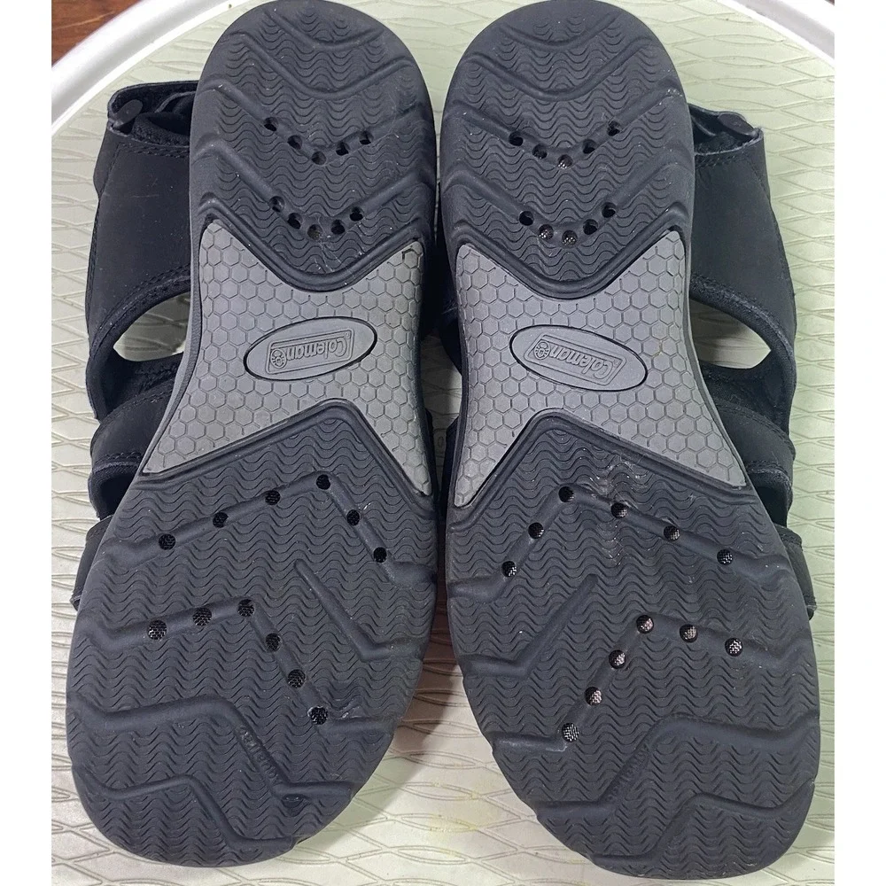 Coleman Chandler Men's Leather Hiking/ Outdoor Sandals Shoes- Black Sz. 9M‎